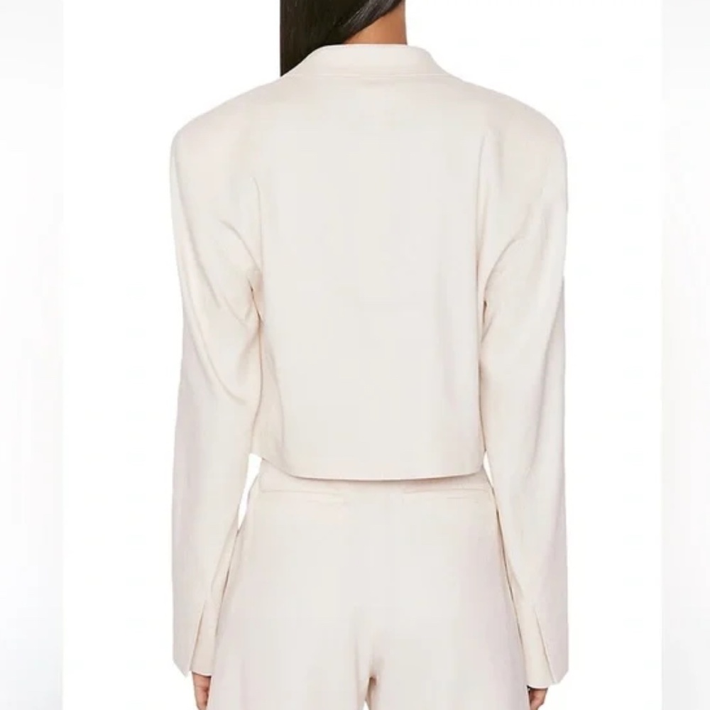 Frame Clean Cropped Blazer  (cream/beige) linen blend Size L - Picture 2 of 4